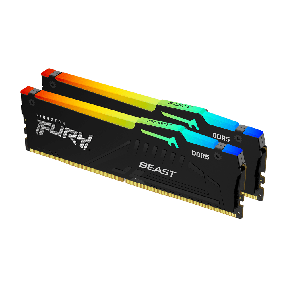 Kingston Fury Beast RGB 16GB (8GBx2) DDR5 5600MHz Desktop Memory - Vektra Computers LLC Kingston Fury Beast RGB 16GB (8GBx2) DDR5 5600MHz Desktop Memory - Vektra Computers LLC